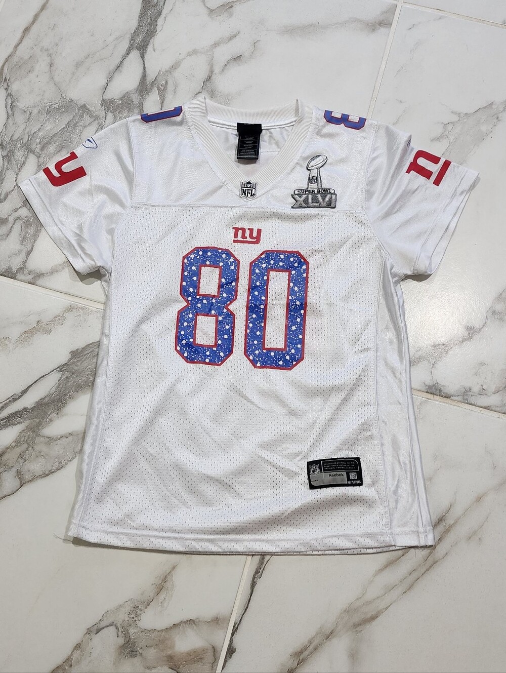 Womans NY Giants White Football Jersey - #80 Victor Cruz - Large